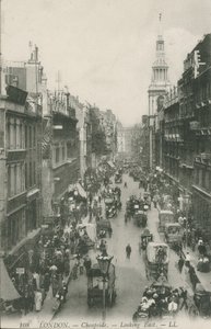 Cheapside kijkend naar het oosten, Londen