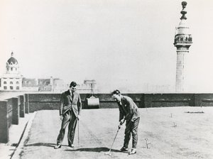 Stedelijke golfers gezien vanaf het Monument