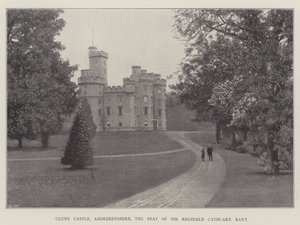 Cluny Castle, Aberdeenshire, de zetel van Sir Reginald Cathcart, baronet