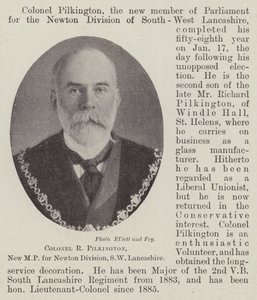 Kolonel R Pilkington, nieuw parlementslid voor Newton Division, SW Lancashire door English Photographer