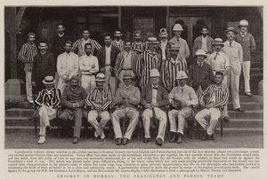Cricket in Bombay, de Presidency en Parsee teams door English Photographer
