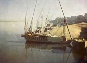 Dageraad in Luxor, Egypte.