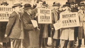Demonstratie in Hyde Park in Londen tegen Hitlers Jodenvervolging in Duitsland door English Photographer