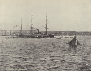 Vertrek van HMS Calliope door English Photographer