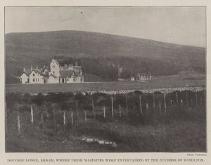 Dougrie Lodge, Arran, waar Hunne Majesteiten werden ontvangen door de Hertogin van Hamilton door English Photographer