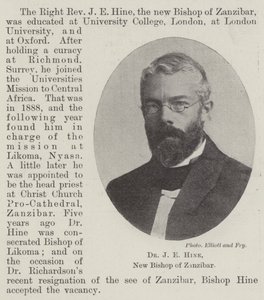 Dr J E Hine, Nieuwe Bisschop van Zanzibar door English Photographer