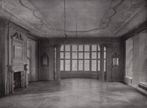 Salon, uitkijkend op de Baai, Ashorne Hill House, nabij Leamington, Engeland