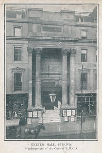 Exeter Hall, Strand, hoofdkwartier van de Central YMCA door English Photographer