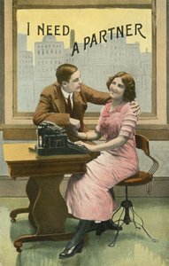 Flirtende Typiste