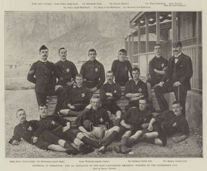 Voetbal in Gibraltar, het 2e Bataljon van het East Lancashire Regiment, Winnaars van de Gouverneursbeker door English Photographer