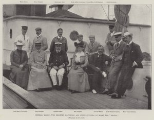 Generaal Mahon (die Mafeking ontzette) en andere officieren aan boord van de Briton door English Photographer