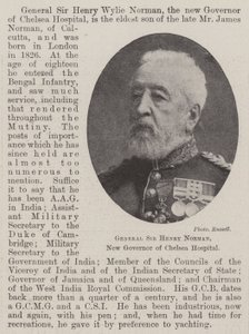 Generaal Sir Henry Norman, nieuwe gouverneur van Chelsea Hospital door English Photographer