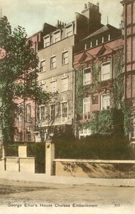 Huis van George Elliot, Cheyne Walk, Chelsea Embankment, Londen