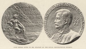 Gouden Medaille gegeven aan Mr. Stanley door de Royal Geographical Society door English Photographer