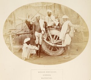 Goojur Zemindars, Hindoes, Rajpootana, uit Het Volk van India, door J. Forbes Watson, gepubliceerd 1868