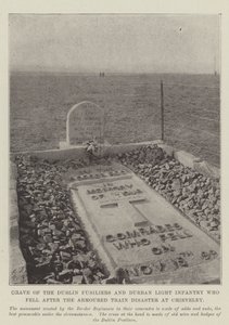 Graf van de Dublin Fusiliers en Durban Light Infantry die vielen na de gepantserde treindisaster bij Chieveley
