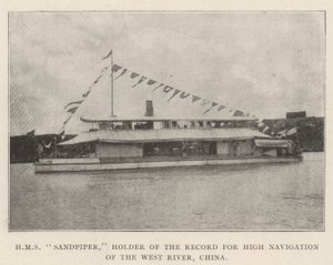 HMS Sandpiper, Houder van het Record voor Hoge Navigatie van de Westelijke Rivier, China door English Photographer