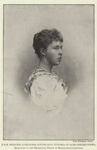 HRH prinses Alexandra Louise Olga Victoria van Saksen-Coburg en Gotha, verloofd met de erfprins van Hohenlohe-Langenburg door English Photographer