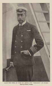 HRH de Hertog van York aan Boord van de Crescent in Torbay door English Photographer