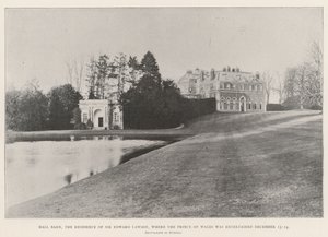 Hall Barn, de Residentie van Sir Edward Lawson, waar de Prins van Wales werd vermaakt 13-14 december door English Photographer