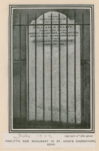 Hazlitts nieuw monument in St. Annes Kerkhof, Soho door English Photographer