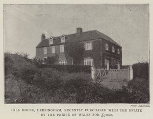 Hill House, Dersingham, onlangs gekocht met het Landgoed door de Prins van Wales voor £7000