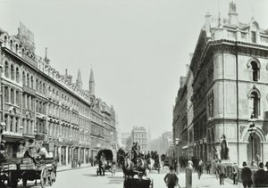Holborn Viaduct, kijkend naar het oosten, City of London, 1875 door English Photographer