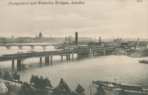 Hungerford en Waterloo Bruggen, Londen door English Photographer