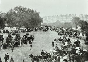 Hyde Park Corner, Westminster: Hyde Park Corner richting Park Lane, 1896