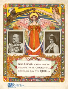 Uitnodiging voor het kroningsdiner van Koning Edward VII op 5 juli 1902