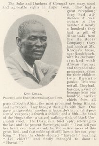 Koning Khama, voorgesteld aan de Hertog van Cornwall in Kaapstad
