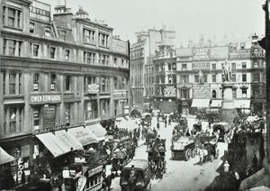 King William Street, kijkend naar het noorden, City of London, 1895 door English Photographer