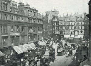 King William Street, het Cannon Street einde, met het standbeeld van King William door English Photographer
