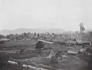 Kuala Lumpur in 1884, locatie van de huidige regeringskantoren door English Photographer