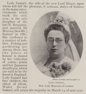 Lady Samuel, nieuwe burgemeestersvrouw van Londen door English Photographer