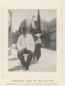 Lerothodi, Koning van de Basutos, voorgesteld aan de Hertog van Cornwall in Kaapstad door English Photographer