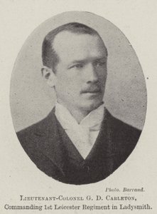 Luitenant-kolonel G D Carleton, bevelhebber van het 1e Leicester Regiment in Ladysmith door English Photographer
