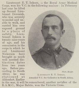 Luitenant E T Inkson, onderscheiden met VC voor moed in Zuid-Afrika door English Photographer