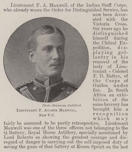 Luitenant F Aylmer Maxwell, nieuwe VC door English Photographer