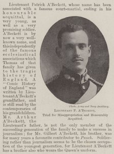 Luitenant P ABeckett, berecht voor verduistering en eervol vrijgesproken door English Photographer