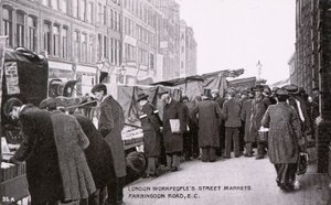 Straatmarkten van Londense arbeiders