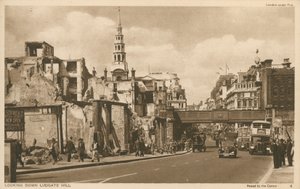 Kijkend naar beneden Ludgate Hill, Londen