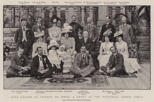 Lord Curzon als onderkoning van India, een groep bij de onderkoninklijke lodge, Simla