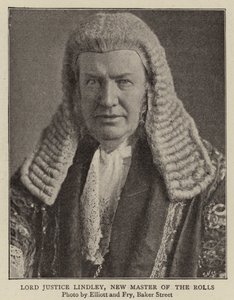 Lord Justice Lindley, nieuwe Master of the Rolls