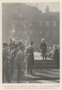 Lord Roberts in Manchester, 10 oktober, de opperbevelhebber onthult het standbeeld van koningin Victoria door Onslow Ford, RA door English Photographer