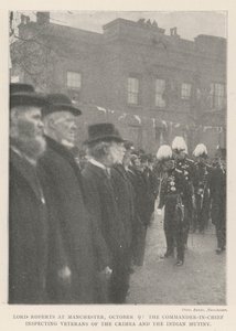 Lord Roberts in Manchester, 9 oktober, de opperbevelhebber inspecteert veteranen van de Krimoorlog en de Indiase opstand door English Photographer