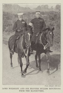 Lord Wolseley en Sir Redvers Buller terugkerend van de manoeuvres door English Photographer