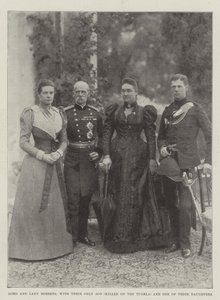Lord en Lady Roberts, met hun Enige Zoon (gedood aan de Tugela) en een van hun Dochters door English Photographer