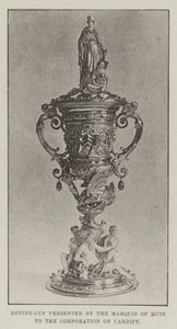 Loving-Cup gepresenteerd door de markies van Bute aan de gemeente Cardiff door English Photographer