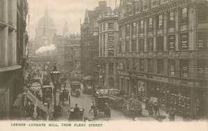 Ludgate Hill vanaf Fleet Street, Londen door English Photographer